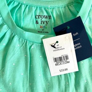 Crown and Ivy Kids Girls Shirt NWT